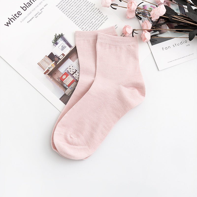 2025 Multi-color Basic Women's Silk Breathable Deodorant Solid Color Short Tube Socks