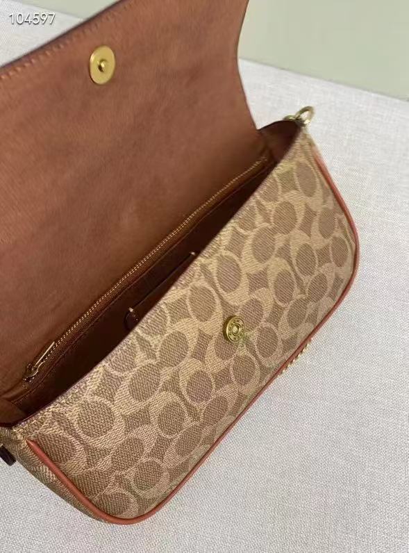 2025 Brown Old Flower New Brook Flap Shoulder Messenger Bag Women's Lvy Chain Underarm Leather Bag