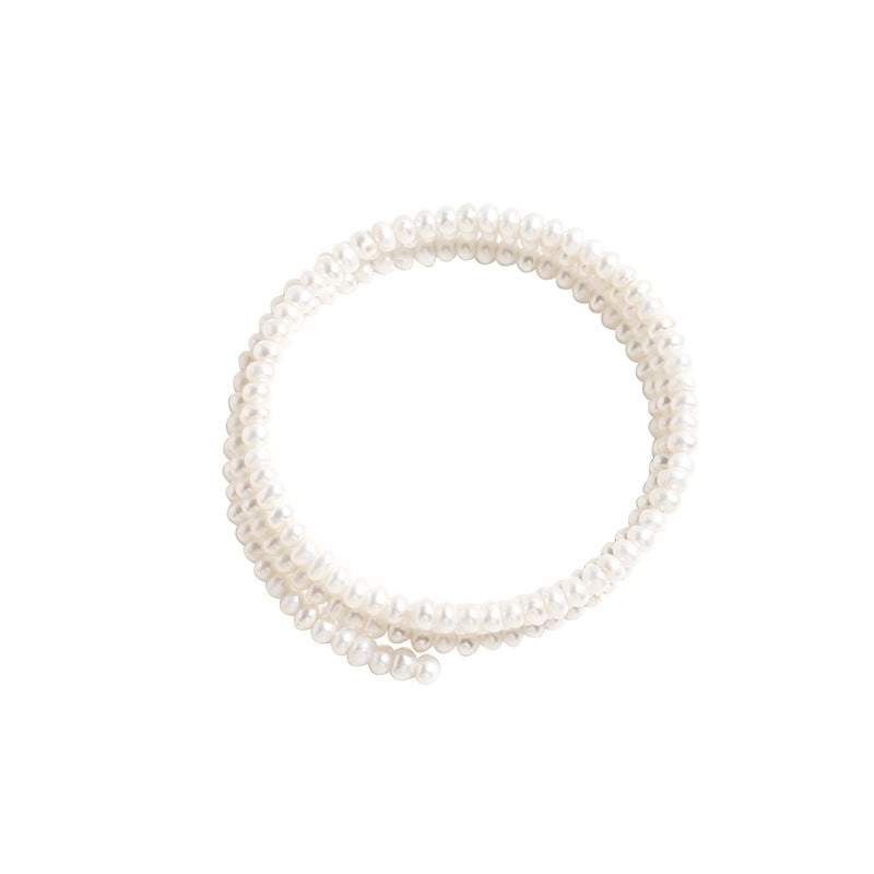 European And American Simple Open Pearl Bracelet Women's Winding Adjustable Fashion Creative Beaded Bracelet
