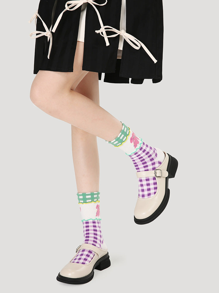 2025 Spring Summer Original Cartoon Rabbit Pattern Girl Ins Trendy Middle-tube Cotton Socks