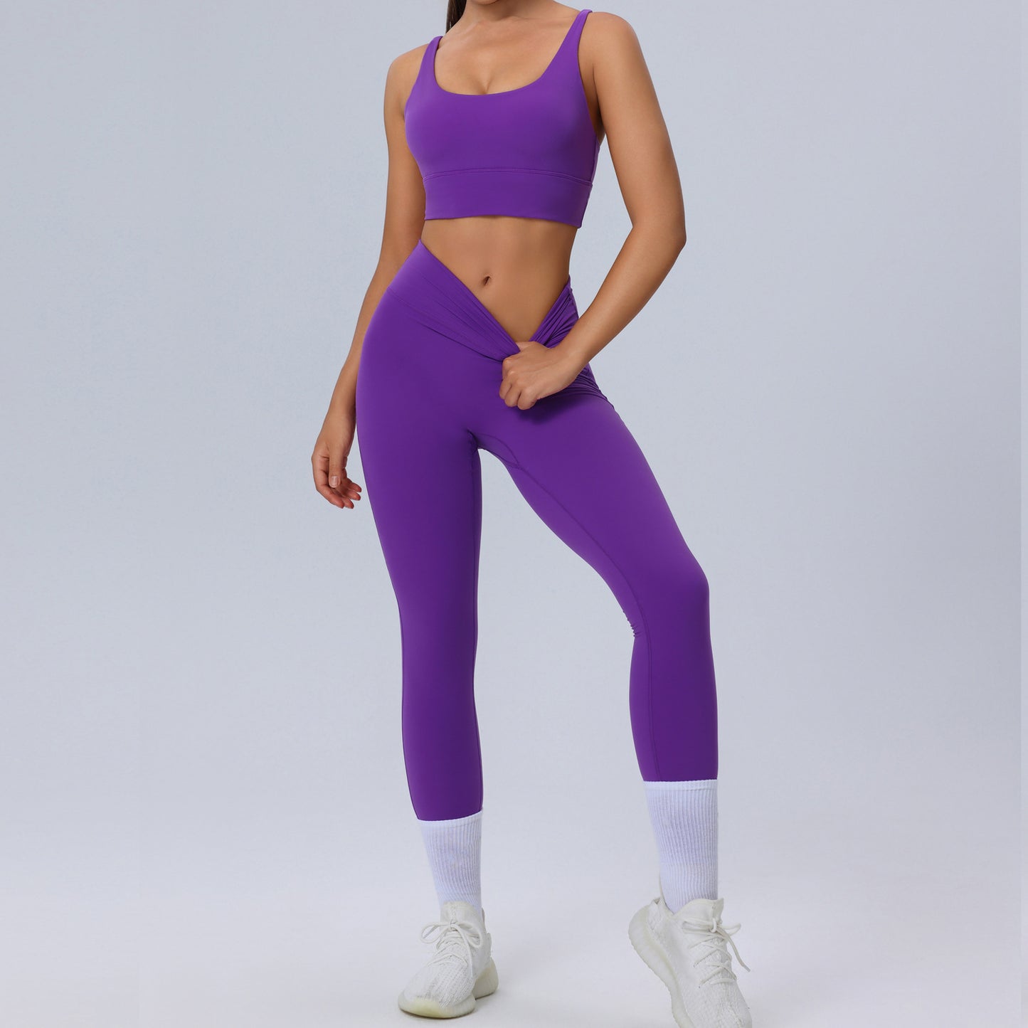 2025 New Black Large Size Yoga Suit Women's Brushed Nude Tight High Elastic Breathable Fitness Sportswear