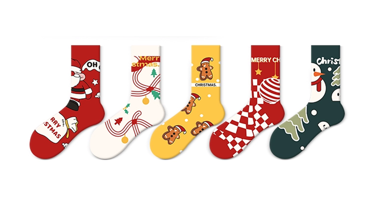 2025 New Christmas Cartoon Cute Cotton Trendy Middle-tube Socks