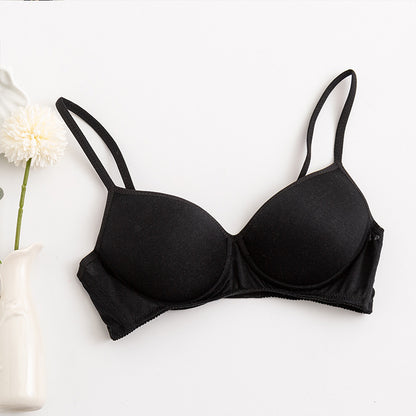 Morandi Color Light Luxury Silk Bra Women's Thin Mulberry Silk No Steel Ring Girls Bra Underwear