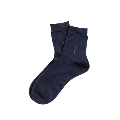 2025 Men's Solid Color Silk Deodorant And Antibacterial Simple Embroidered Short Socks