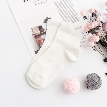 2025 Multi-color Basic Women's Silk Breathable Deodorant Solid Color Short Tube Socks