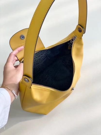 2025 New Black Pink Yellow Grey Four-color Diy Lunch Box Leather Bag Women's Minimalist Commuter Tofu Handbag