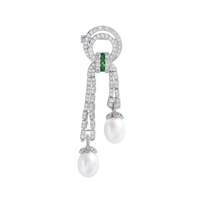 2025 New Women's Stylish And Simple Tassel Micro-inlaid Long Brooch Jewlery