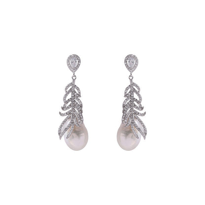 French Orchid Oval Hollow Zircon Earrings Women‘s High-end Niche Design Light Luxury Eardrop