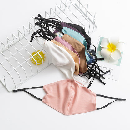 Candy-colored Silk Face Mask for Dust And Sun Protection Men and Women's Fashion Windproof Mulberry Silk Mask Accessories
