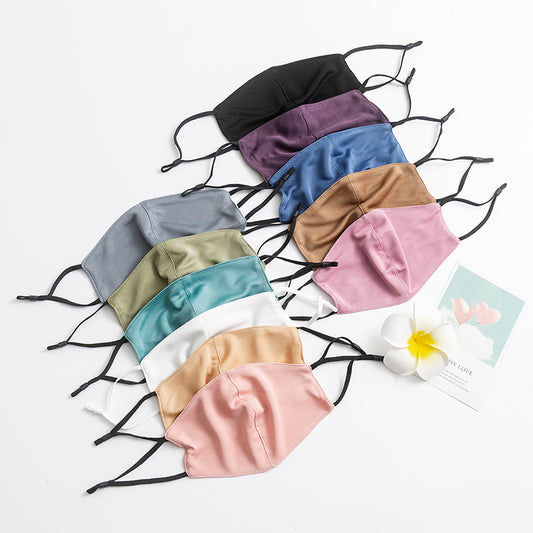 Candy-colored Silk Face Mask for Dust And Sun Protection Men and Women's Fashion Windproof Mulberry Silk Mask Accessories