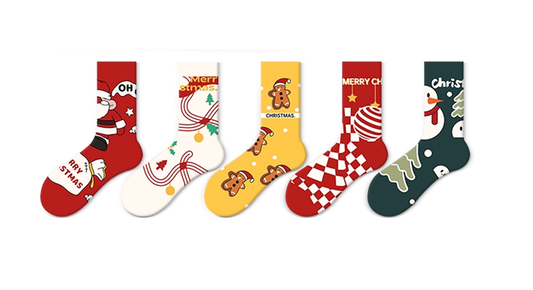 2025 New Christmas Cartoon Cute Cotton Trendy Middle-tube Socks