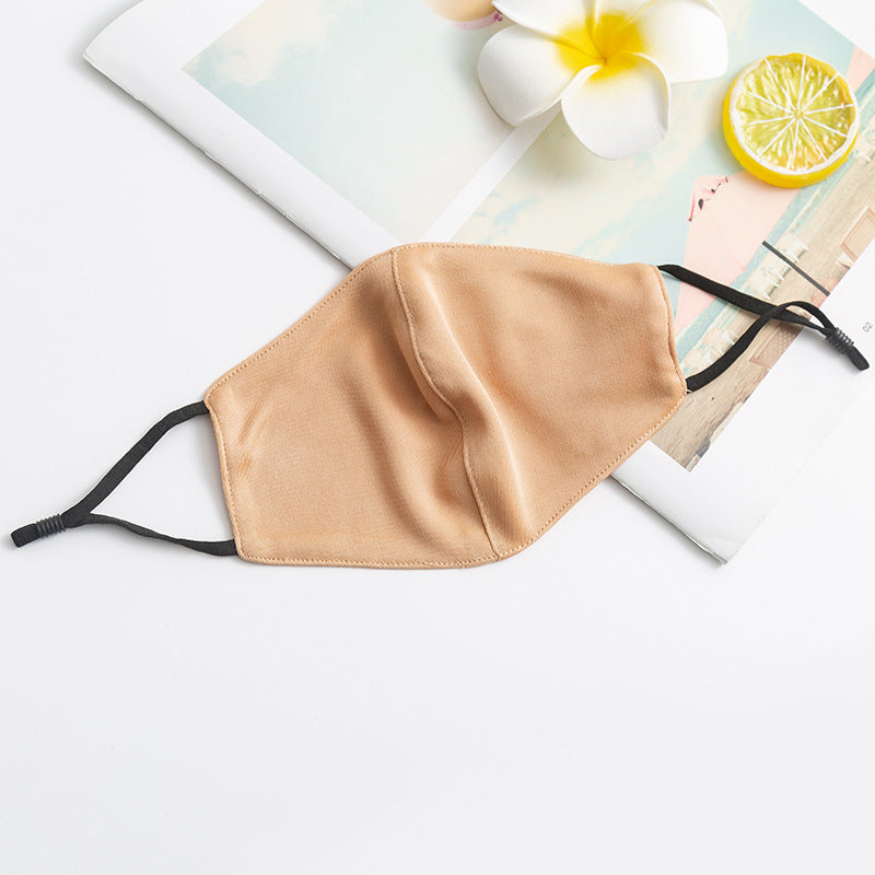 Candy-colored Silk Face Mask for Dust And Sun Protection Men and Women's Fashion Windproof Mulberry Silk Mask Accessories