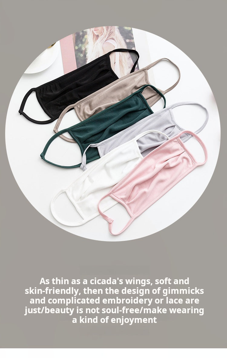 Light Luxury Mulberry Silk High-end Anti-smog Mask Women‘s Refreshing Breathable Dust-proof and Windproof Face Cover Accessories